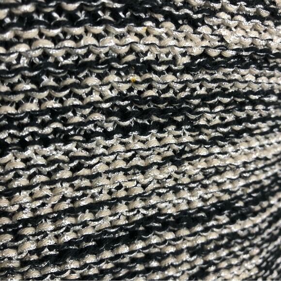 White + Warren black and cream full zip cardigan sweater jacket size Large - Picture 12 of 14